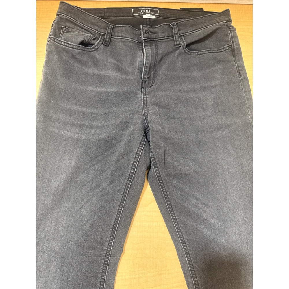 DKNY City Ultra Skinny Jeans Womens 10 Faded Black Denim Pants